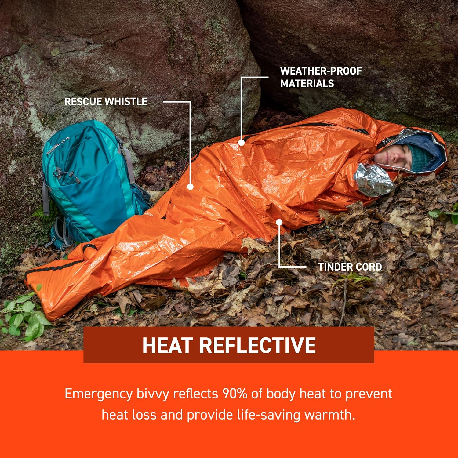 S.O.L. Survive Outdoors Longer S.O.L. 90% Reflective Ultra-Lightweight Emergency Bivvy, Multiple Colors image number 4