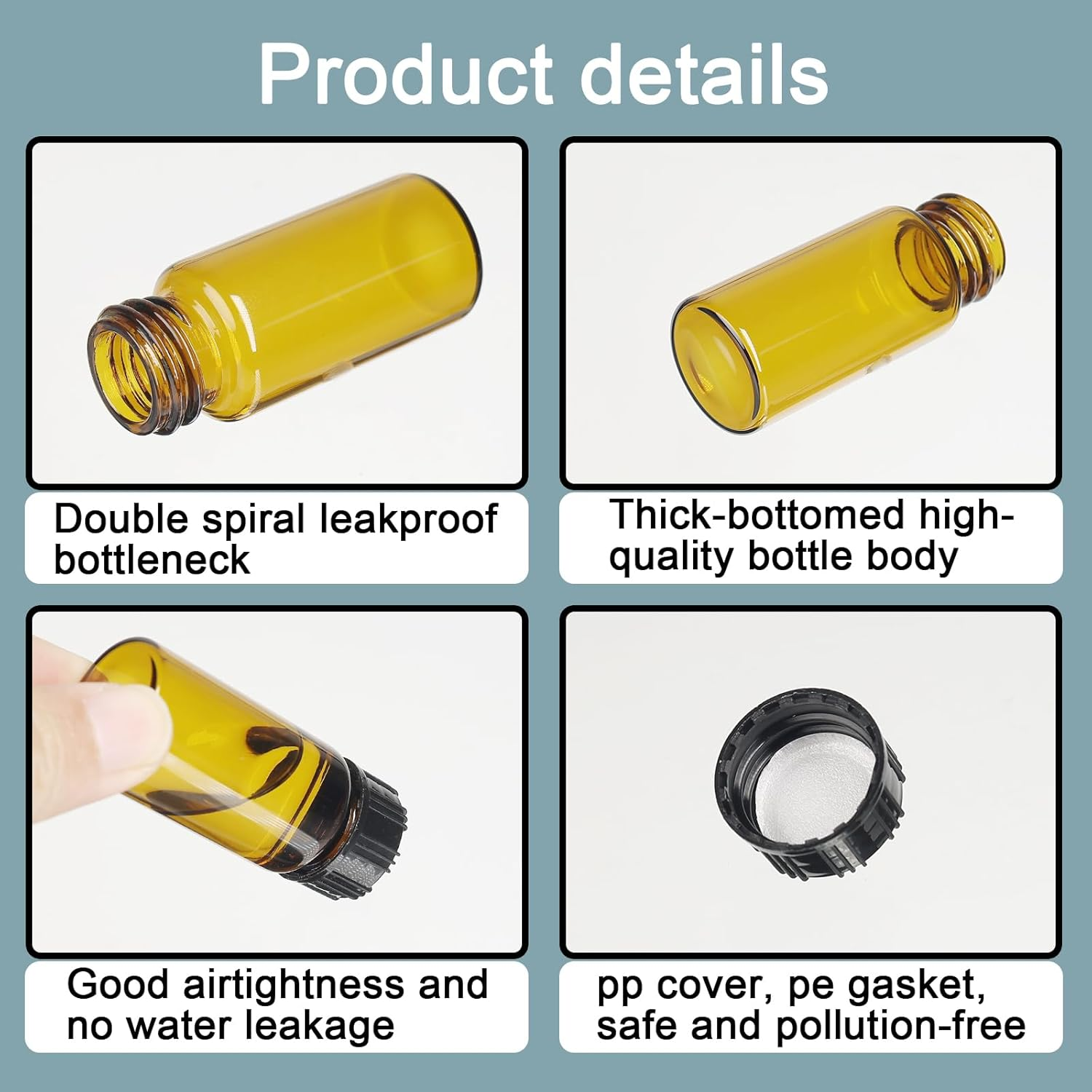 10Ml Amber Glass Bottles for Essential Oils, Chemistry Lab Chemicals, Colognes & Perfumes (10 Pieces) image number 1