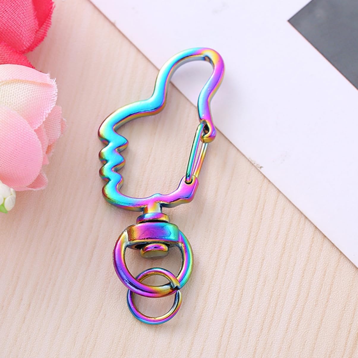 HOODANCOS 30Pcs Thumb Keychain Zinc Alloy Carabiner Detachable Keychains for Women Lanyard Snap Hooks image number 6