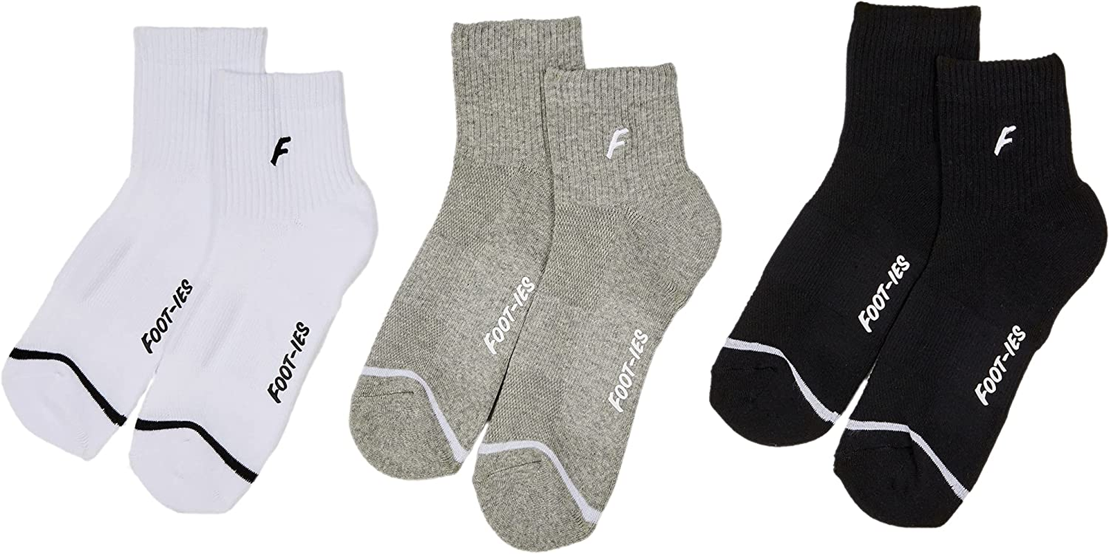 Unisex Classic Socks, White/Grey/Black, Medium-Large US