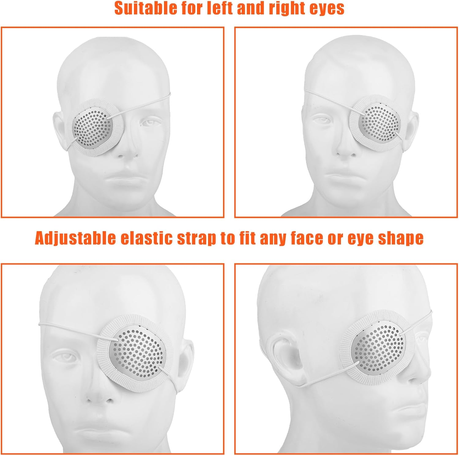 Eye Shield after Surgery, Aluminum Protective Breathable Eye Patch Cover for Adults with Extended Elastic Strap and White Cloth Covering for Sleeping and after Surgery image number 3