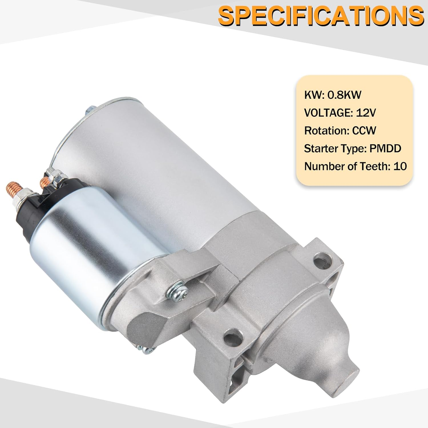 Starter for Kohler 2509808 2509809 2509811 8000335 15 16 17 18 20 21 22 23 25 26 27 28 30 31 HP, 10 Teeth Starter Motor Replacement for John Deere Toro Cub Cadet 2176-5252 M48-60 LT GT Zforce image number 6