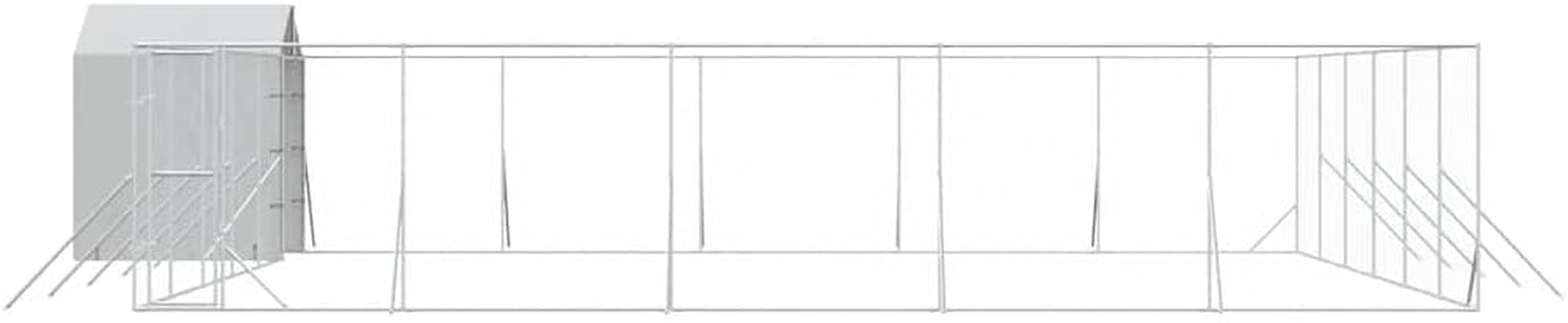 Outdoor Dog Kennel with Roof 12X12X2.5 M Galvanised Steel Pet Shelter Enclosure image number 2