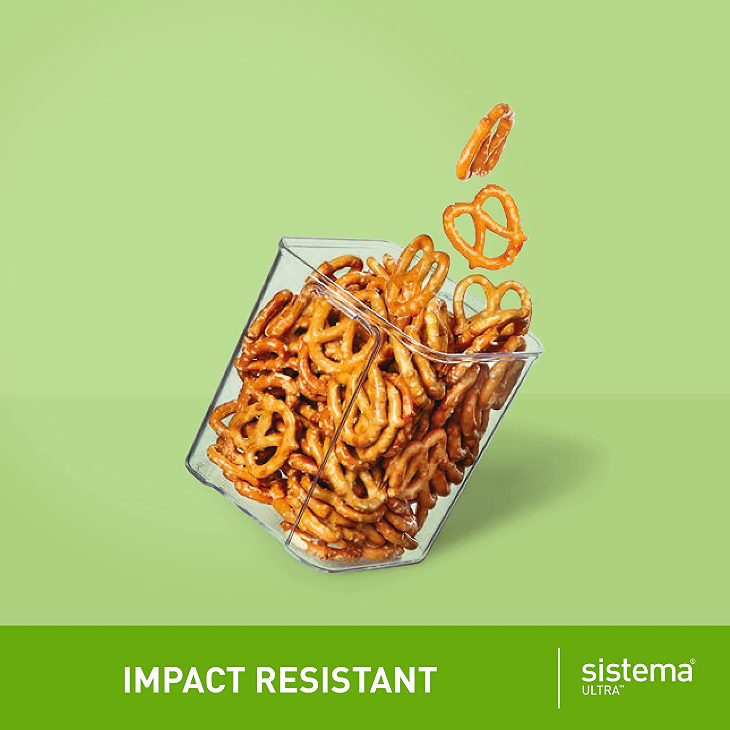 Sistema Ultra Collection Square Food Storage Container, 23.6 Oz./0.7 L, Clear/Black image number 2