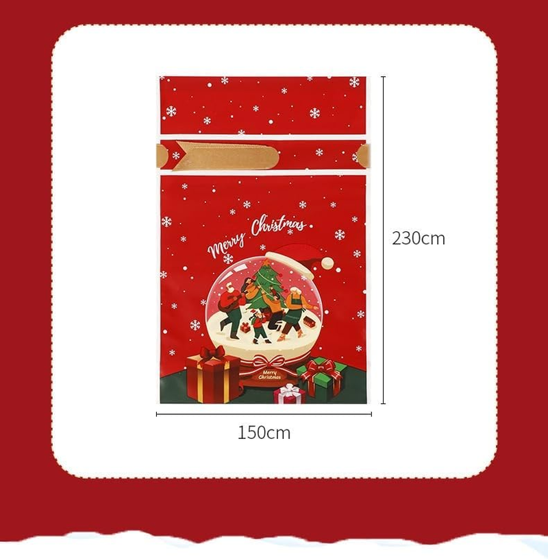 Dorischen 2024 Christmas Candy Bag with Drawstring Plastic Party Favor Bags Santa Gift Bag Christmas Decoration for Home Snowflake Noel Present Bag Christmas Wrap Holders New Year 24 PCS