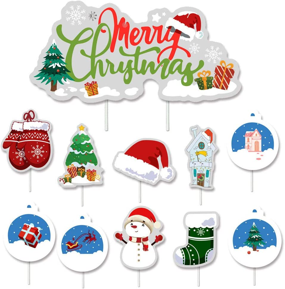 Merry Christmas Balloons Set Merry Christmas Banner Party Decorations Kit Christmas Theme Pull Flag Cake Card Decoration for Christmas Holiday Fun Baby Shower Birthday Party Bar Home Decor Supplies image number 1