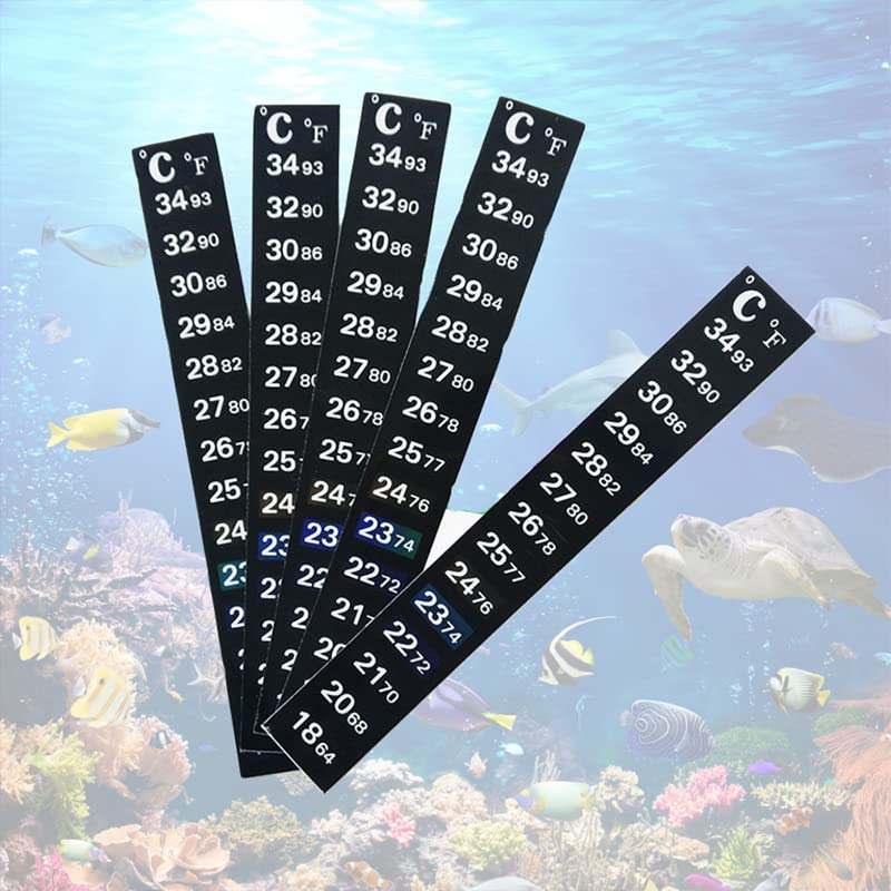 Upto 1X Aquarium Thermometer Fish Tank Sticker Temperature Strip Dual Scale HOT image number 2