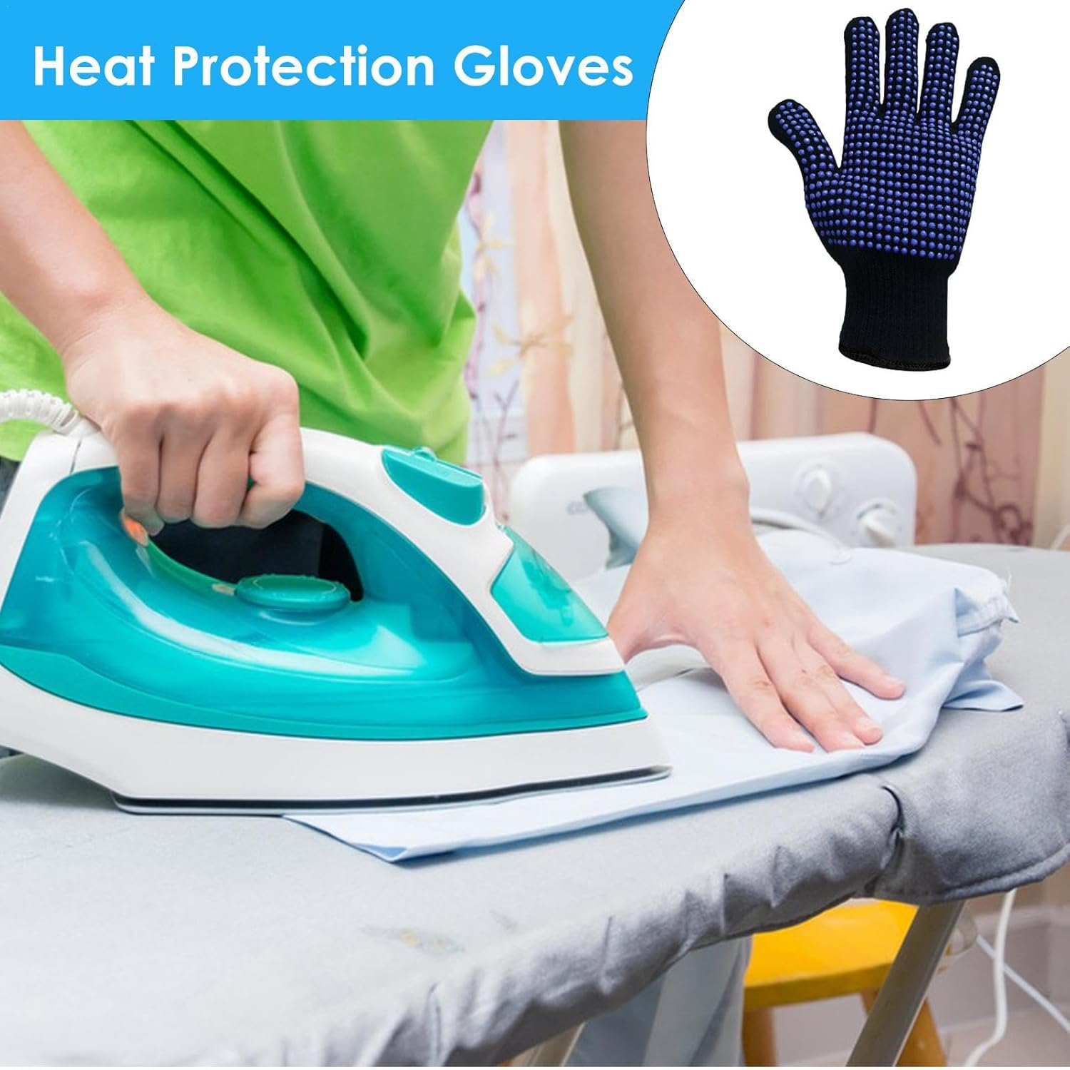Heat Resistant Hair Iron Gloves - Heat Resistant Cooking Gloves, Heat Protection Gloves | Hair Iron Gloves, Heat Resistant Cooking Gloves image number 6