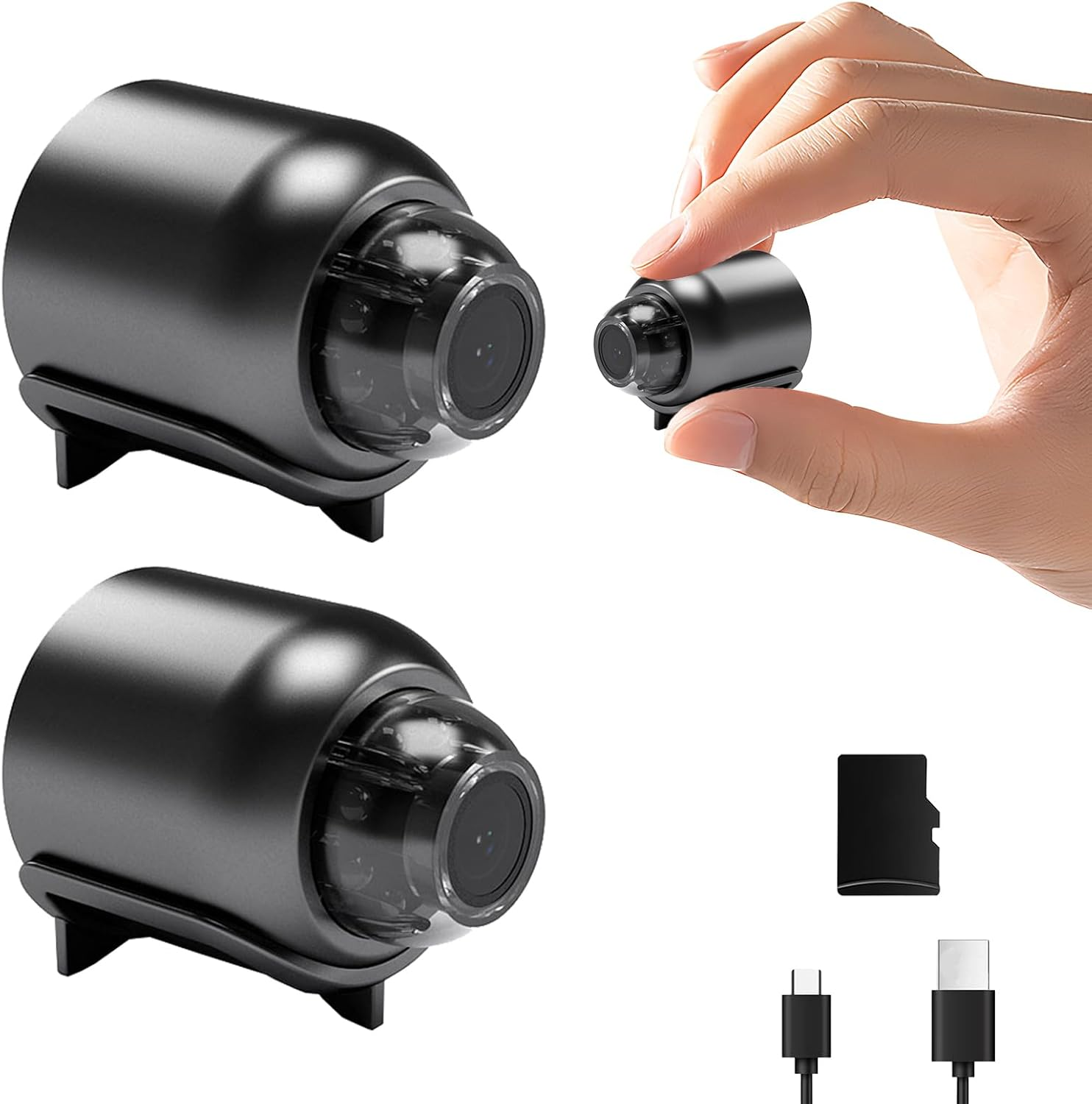 Mini Hidden Camera, Wireless Rechargeable Portable Security Camera, with Night Vision Wifi, Motion Detection, HD 1080P,Compact and Discreet Surveillance for Home, Office, or Travel (3Pcs Charging)