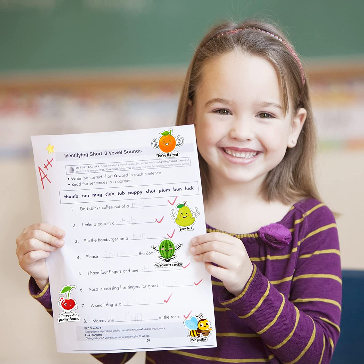 600 Pieces Fun Teacher Stickers for Kids Reward Punny Motivational Sticker Positive Pun Cartoon Animal Fruit Stickers Cute Incentives for Kids Teacher Classroom School image number 1