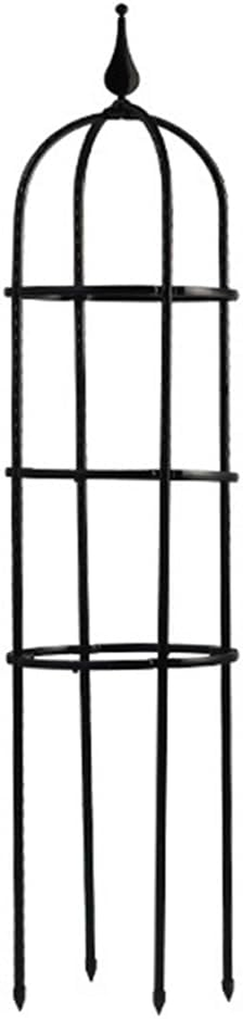 Plant Climbing Tower Frame, Metal Garden Obelisk, Portable Flowers Steel Frame, Coated Metal Plant Cages & Supports, round Garden Trellis for Indoor Flowers, Pots, Vines (Black, 20 * 20 * 90 CM) image number 3