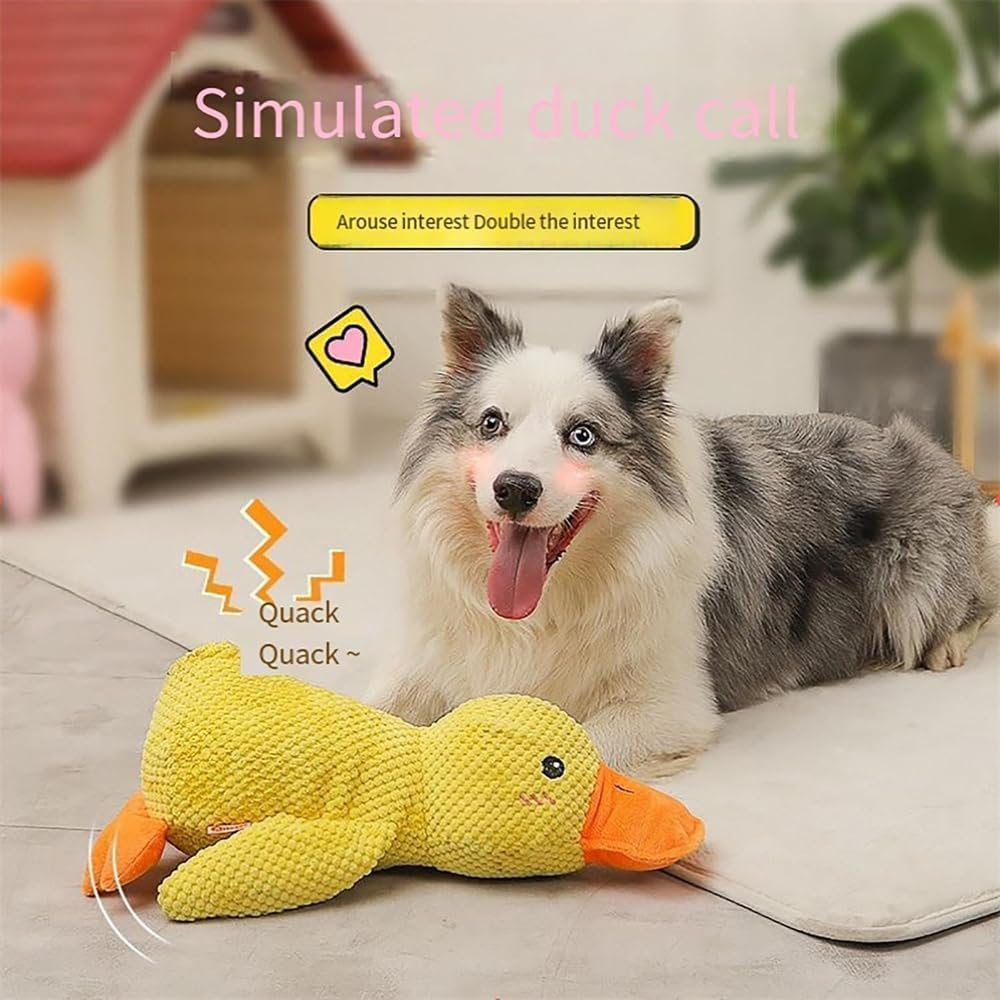 The Mellow Dog Calming Duck Dog Toy,Zentric Quack-Quack Duck Dog Toy,Quacking Duck Toy,Cute No Stuffing Duck with Soft Squeaker,Durable Squeaky Dog Toys (Pink+Yollow,One Size) image number 6