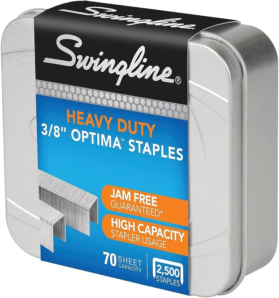 Swingline Staples, Optima, High Capacity, 3/8" Length, Jam Free, 125/Strip, 2500/Box, 1 Box (35550) image number 6