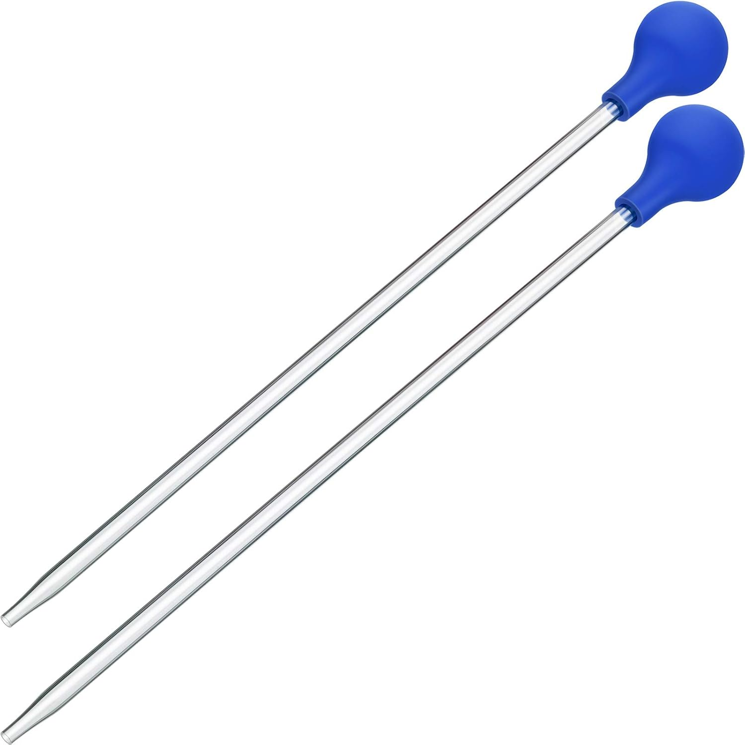 BOAO 2 Sets Long Pipette for Fish Tank Coral Food Feeder Long Syringe Aquarium Coral Feeding Tube for Marine Fish Reef Aquatic Plant Spider Snake Lizard(Blue) image number 1