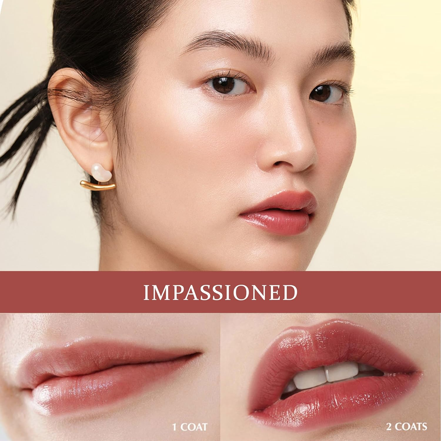 HINCE Mood Enhancer Lip Glow, Moisturizing Lip Balm with Shea Butter & Sweet Almond, Non-Sticky and Long-Lasting Tinted Lip Tint with Buttery Balm Texture for Neutral Color 0.2Oz. (IMPASSIONED) - Impassioned image number 2