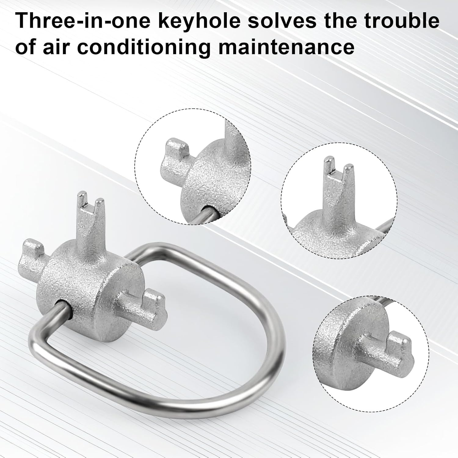 4Pcs HVAC Key Tool for 410A and R22 Refrigerants, Locking Cap Key Multi-Function Triple Keys Tool Installation & Removal Tamper-Resistant Hand Tools for Air Refrigeration & Equipment Repair image number 5