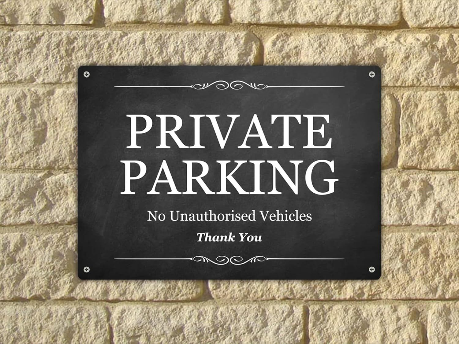 Private Parking - No Unauthorised Vehicles, Residential Car Park / Staff Car Parking Bays, Sign / Notice, A4 Size, Exterior Use Sign (Black) image number 1