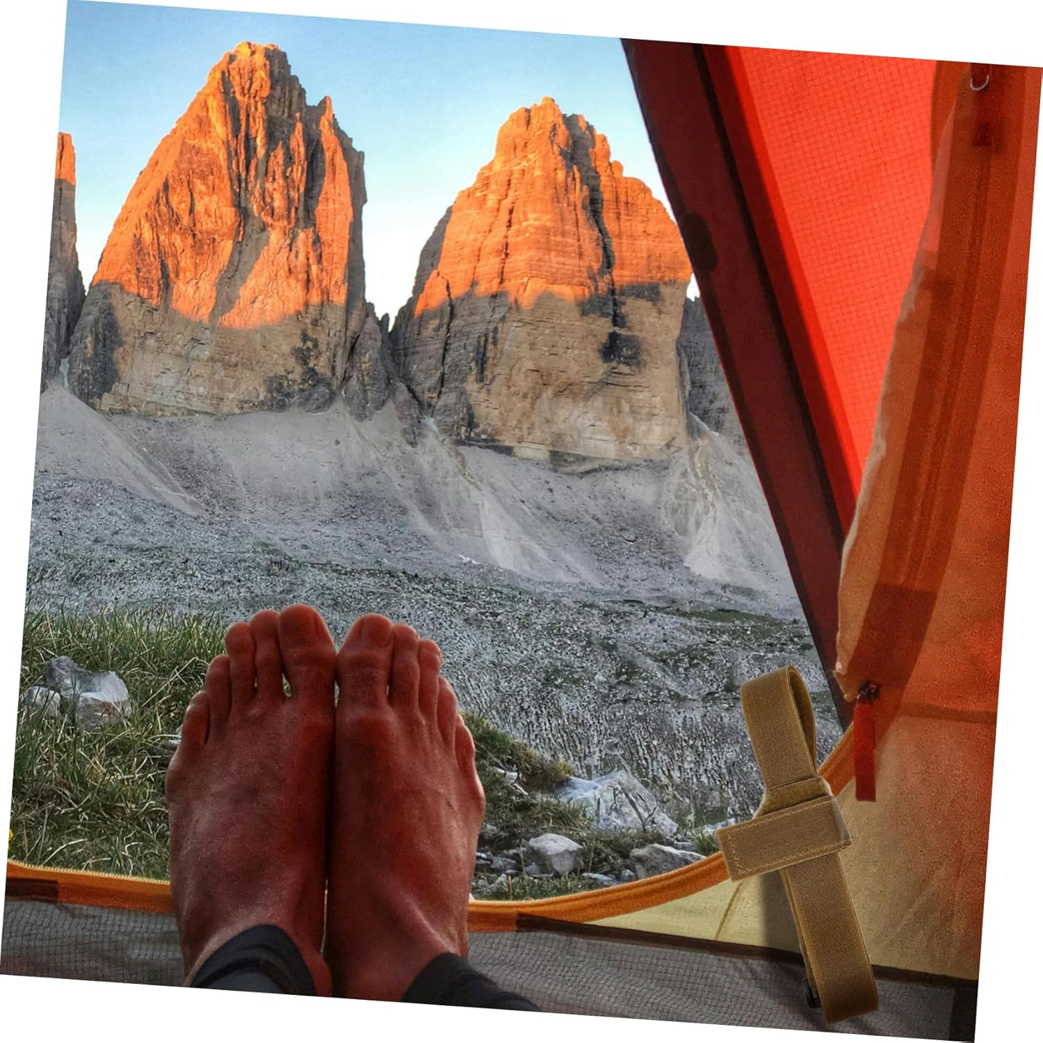 IWOWHERO 3Pairs Adhesive Luggage Lashing Belt Camping Supply Straps Binding Belt for Hiking Military Webbing image number 2