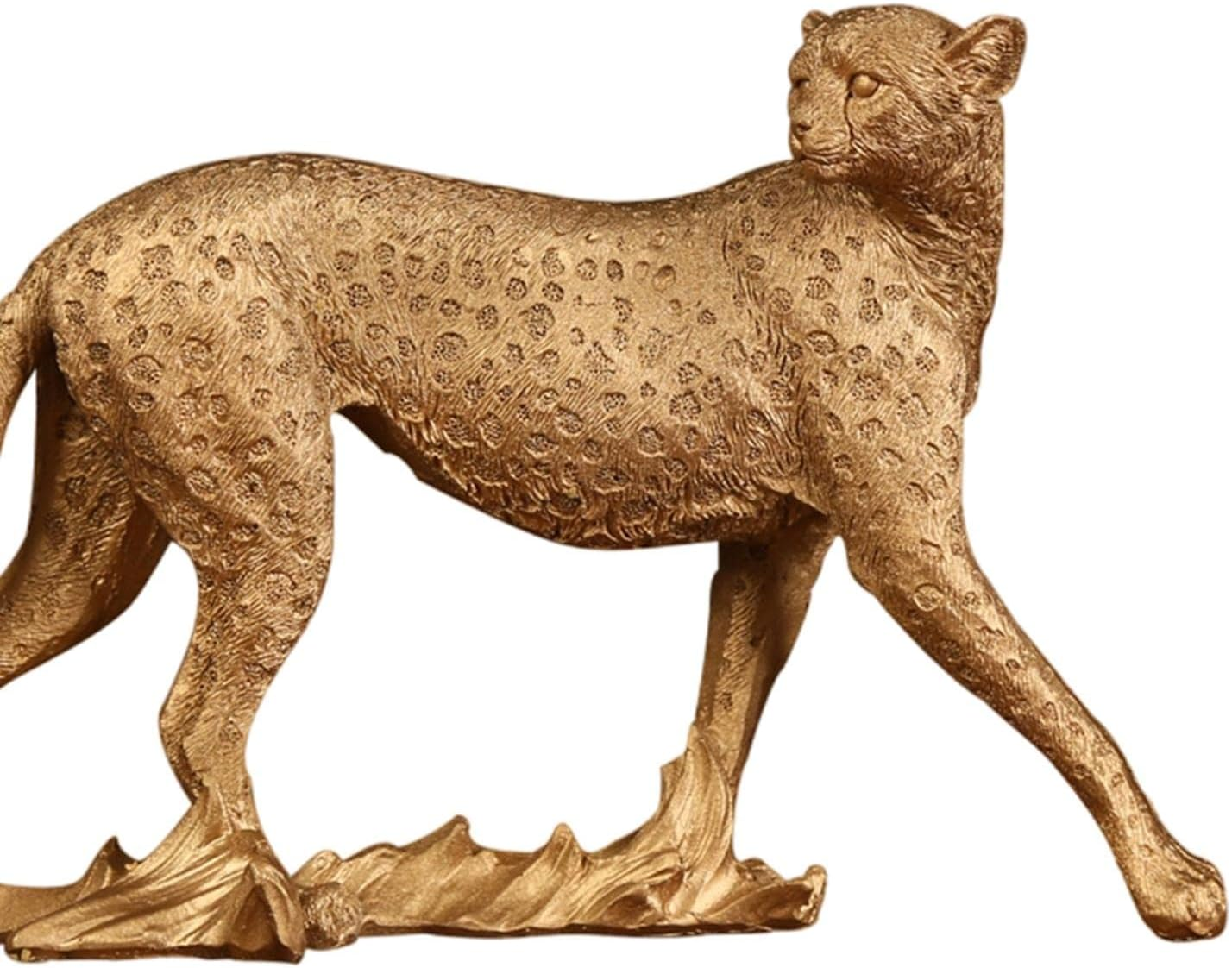 Fenteer Retro Cheetah Statue Figurine Panther Leopard Sculpture Table Desktop Decoration, the Solid Base Is Stable, the Stability Is Leopard image number 1