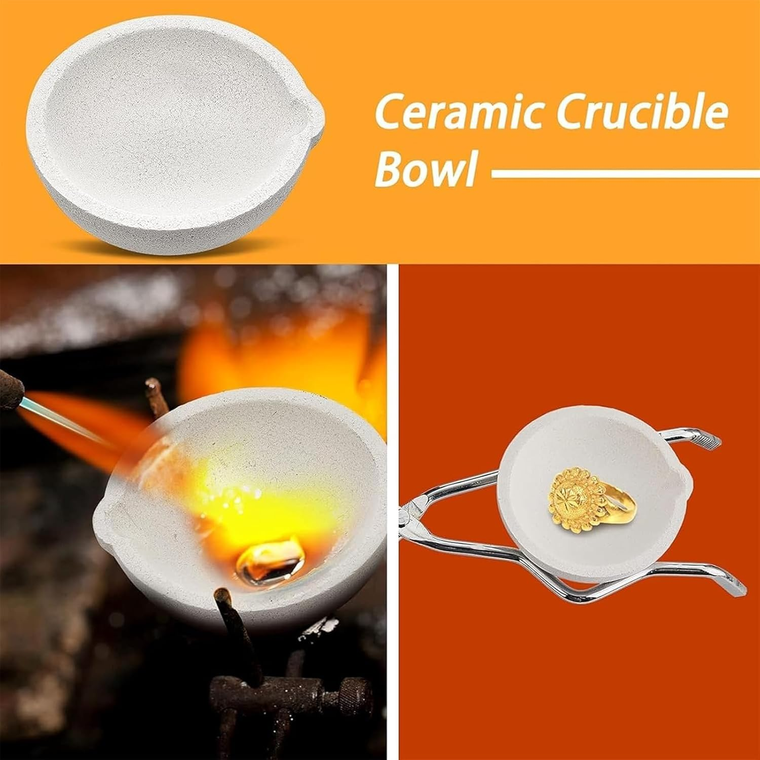 8 Pcs Graphite Crucible Ingot Mould Kit, Includes Crucible Tongs Gold Silver, and Copper Ingot Mold Stir Rod, for Metal Foundry Refining Jewelry Tool image number 5