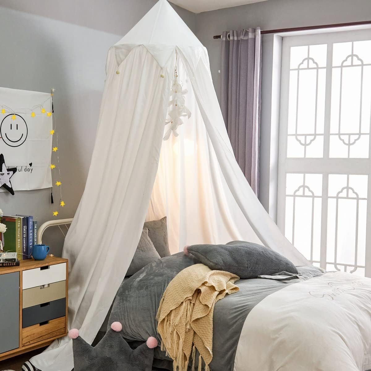 Princess Canopy for Girls Bed with Tassels Hideaway Tent for Kids Rooms or Cribs Nursery for Decoration, Playing,Reading,Sleep as Hanging House Castle - Fresh Green image number 5