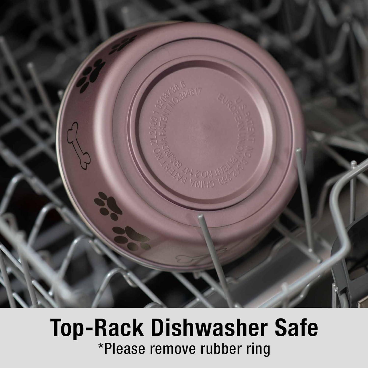 Loving Pets - Bella Bowls - Dog Food Water Bowl No Tip Stainless Steel Pet Bowl No Skid Spill Proof (Large, Grape Purple) image number 3