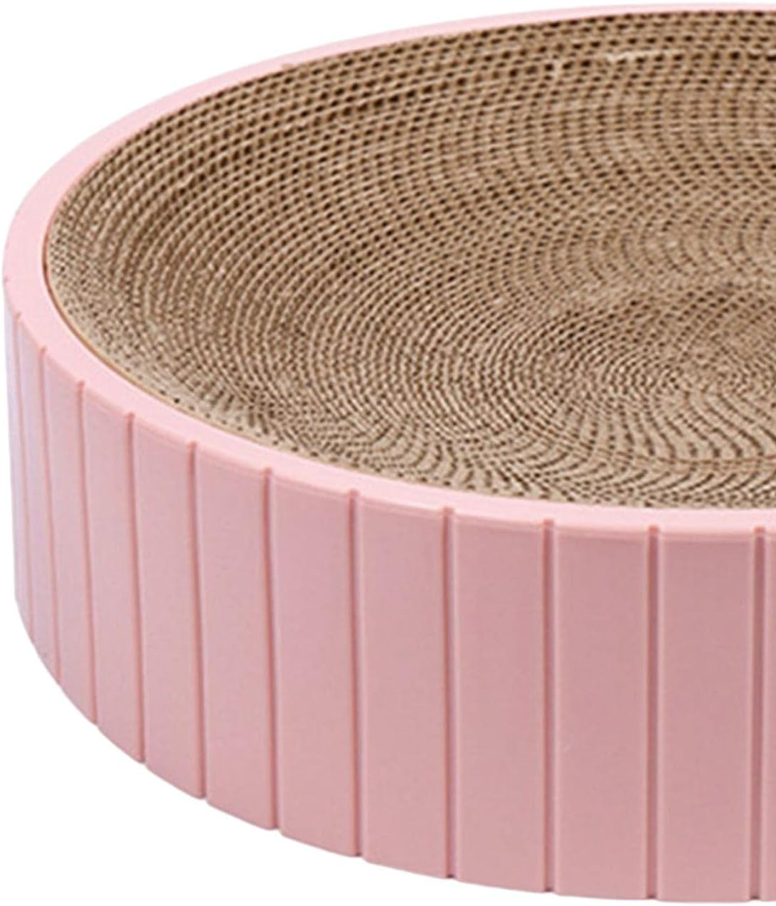 Fenteer round Cat Scratcher Durable 31Cmx31Cmx6Cm Sofa Protector Detachable Nest Bed Cat Scratching Board Bed Scratch Board for Rest Kitty Kitten, Pink image number 1