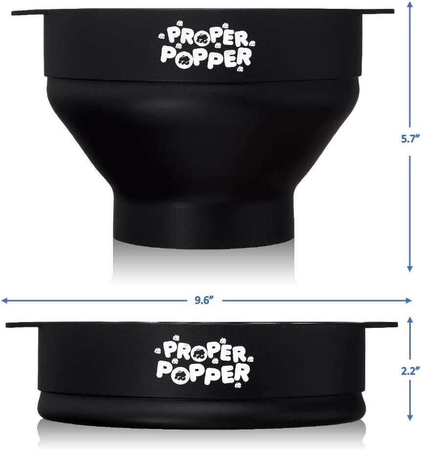 The Original Proper Popper Microwave Popcorn Popper, Silicone Popcorn Maker, Collapsible Bowl BPA Free & Dishwasher Safe - (Black) - Green image number 4