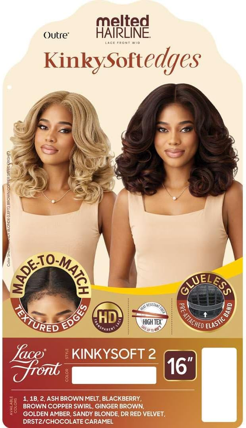 Outre Melted Hairline - Kinky Soft Edges - Kinky Soft 2 (OFF BLACK 1B) - Drst2/Chocolate Caramel image number 5