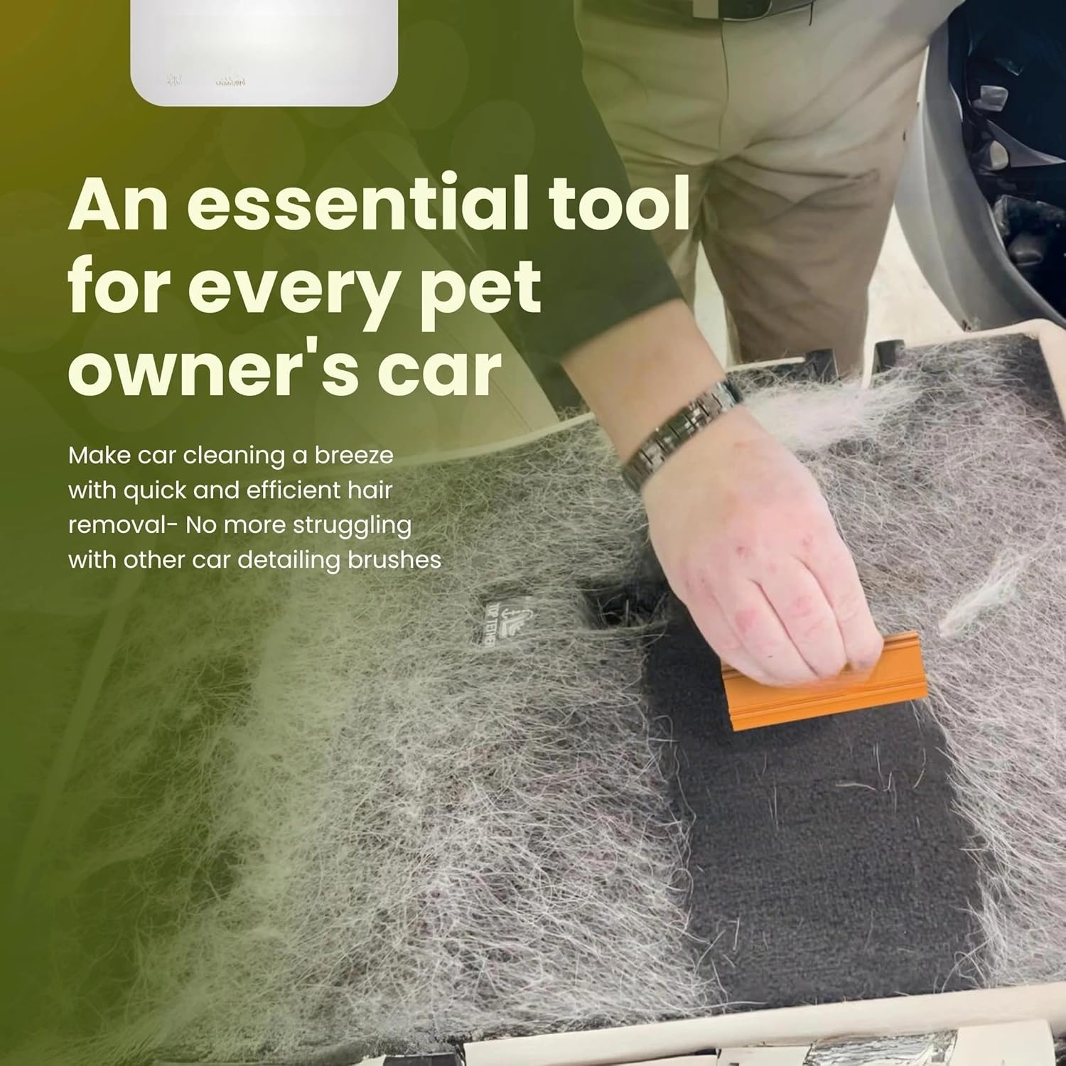 Pro Pet Hair Remover - Easy Grip Pet Hair Carpet Scraper, Pet Hair Removal Tool - Cat Hair Remover, Dog Hair Remover for Couch, Car, Sofa, Carpet - Light & Compact Fur Remover Tool image number 1