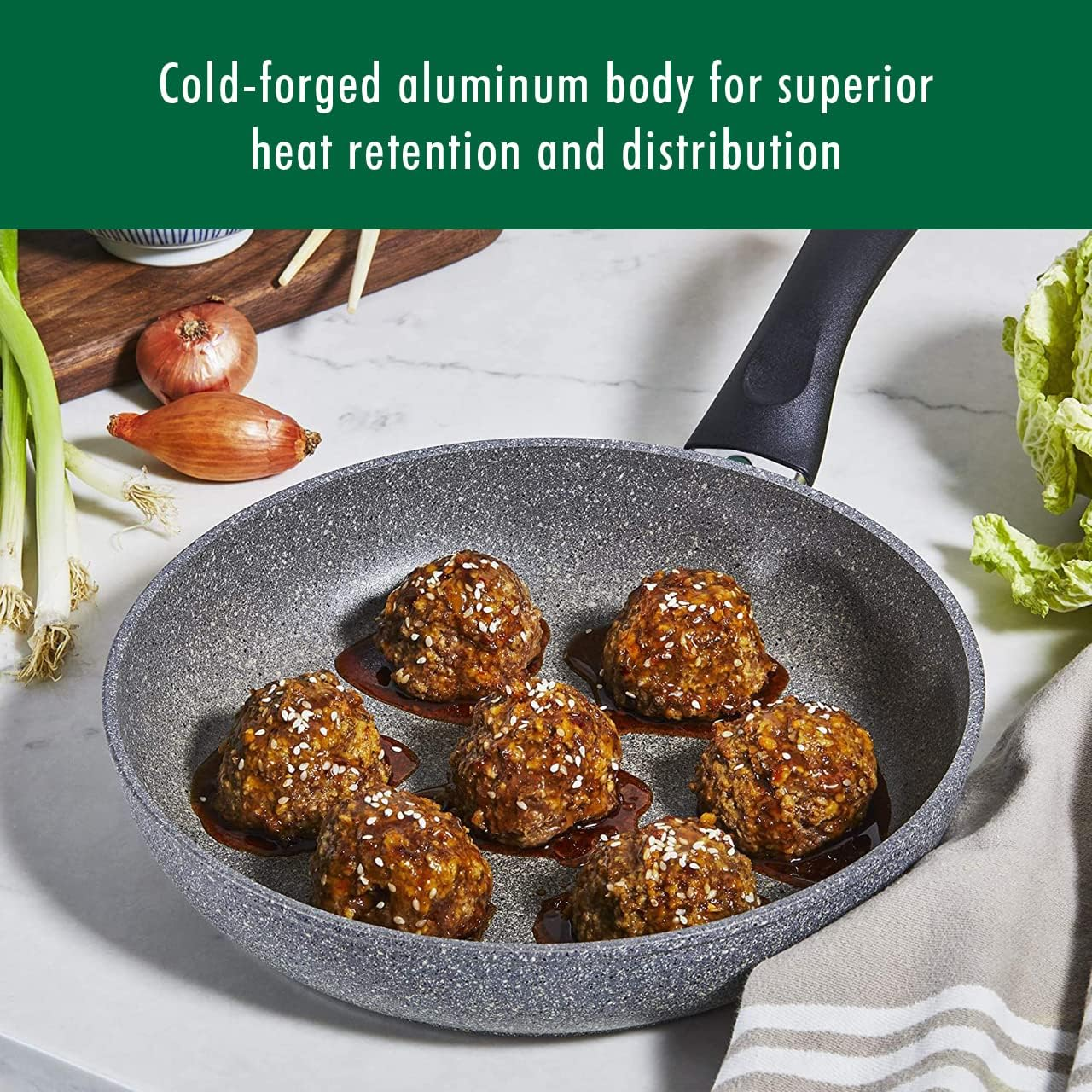 Ballarini Parma Forged Aluminum 12-Inch Nonstick Fry Pan, Made in Italy, Granite image number 2