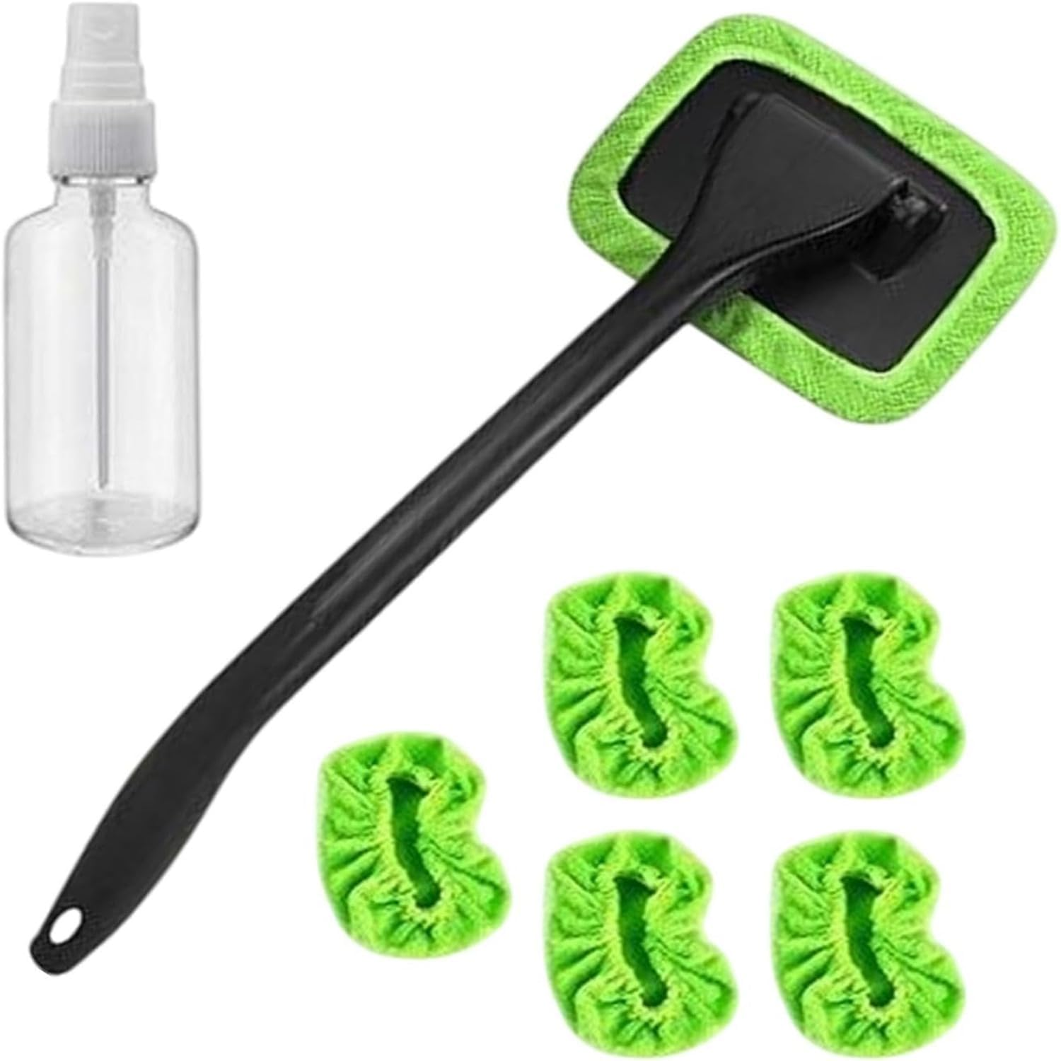 Car Windshield Cleaning Tool, Upgraded Windshield Cleaner with 5 Washable and Reusable Microfiber Pads and Extendable Handle for Auto Glass Wiper image number 5