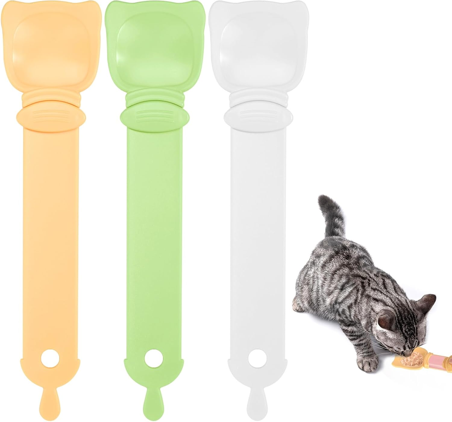 Cat Food Spoon, Cat Strips, Squeeze Spoon, Pack of 3, Cat Treat Spoon, Cat Strips, Strip, Happy Spoon, Pet Feeder, Cat Spoon, Cat Snack Spoon for Pets image number 4