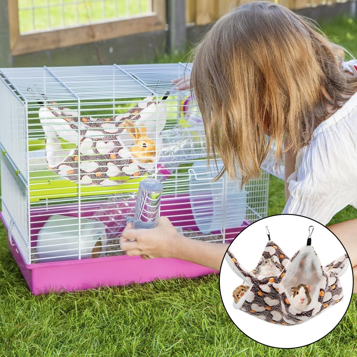 BEZANU Small Pet Cage Hammock, 1 PCS Small Pet Cage Accessories for Hamster, Squirrel, Rabbit (29Cm/11.41In) image number 6