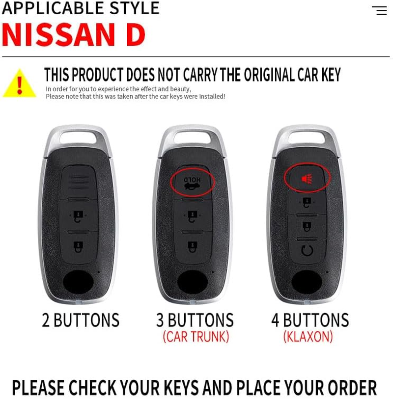 TECART Key Fob Case Cover Fit for Nissan Key Fob Keychain Key Housing Key Accessories Protector 2/3/4 Buttons image number 6