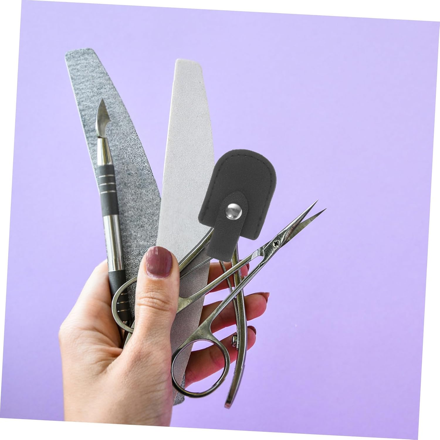 CLISPEED PU Nail Scissor Cover Sleeve Protective Holder for Cuticle Scissors Manicure Pedicure Tool Storage Pouch Scratch Dirt Bump Resistant Fit Idea image number 4