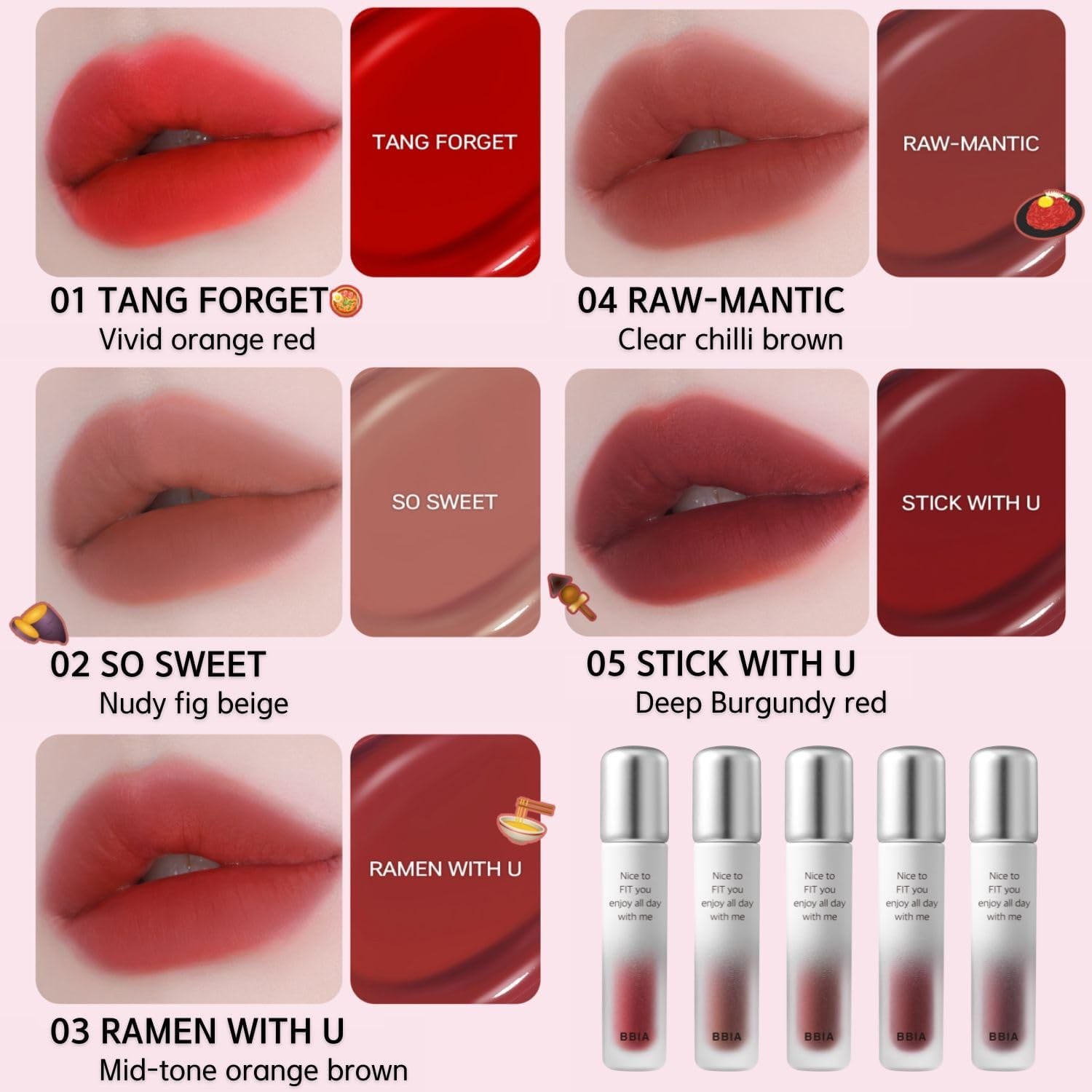 BBIA Air Fit Tint - Ultra Adherent Fixing Lip Stain Long-Lasting Lightweight High Pigment Clear Colors Non-Smudging Airy Velvet Matte Finish Korean Daily Makeup Lip Tint (02 so SWEET, Pack of 1) image number 3
