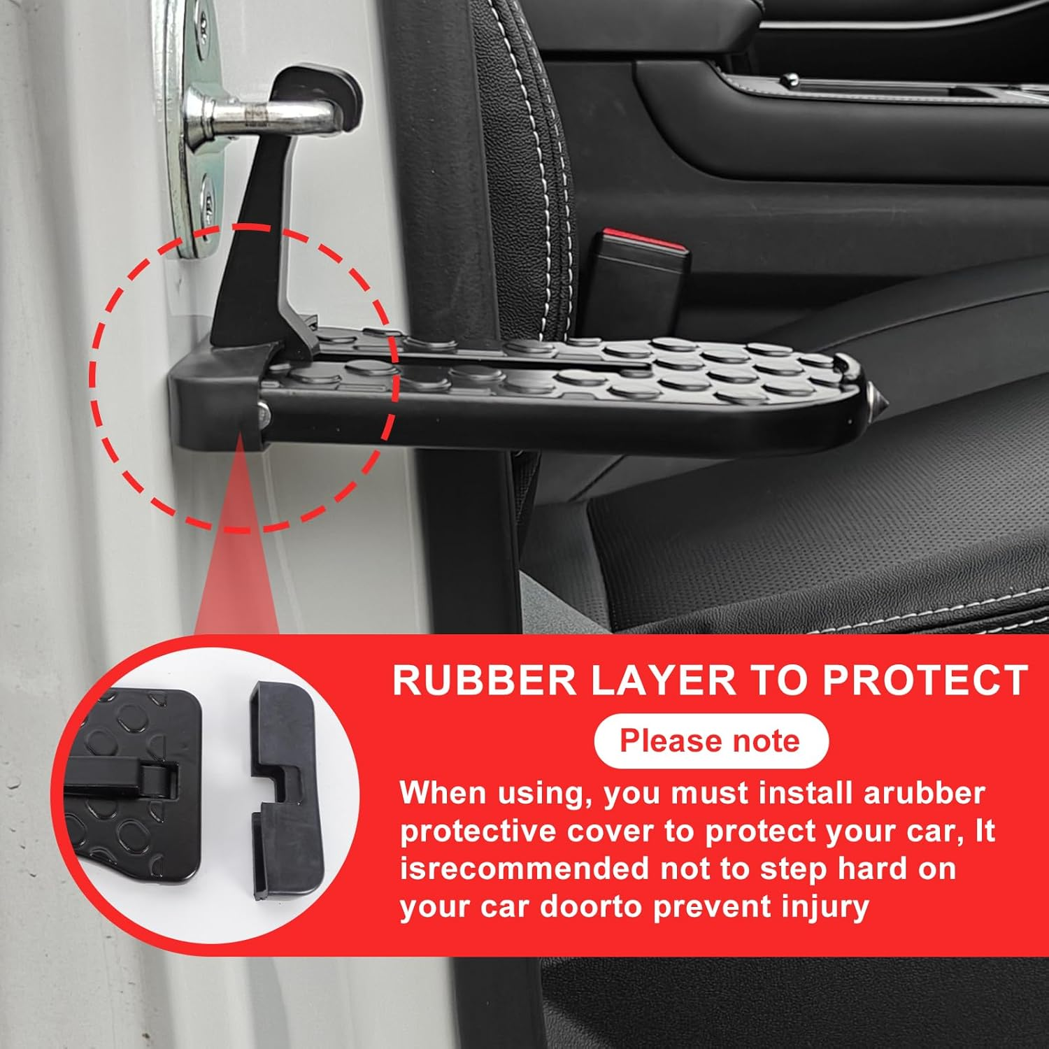 Car Door Step Can Be Folded Roof Rack Door Step up on Door Latch, Easy Access Door Step for Car Roof, Universal Fit for Cars and Suvs image number 5