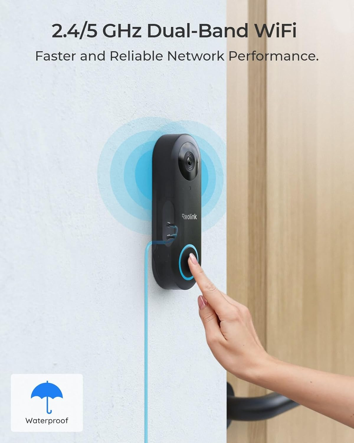 REOLINK Doorbell Wifi Camera - Wired 5MP Outdoor Video Door Bell, 5G Wi-Fi Security Cam System, Smart Detection Local Storage No Subscription, Frontdoor Home Surveillance, Customized Chime Ring image number 6
