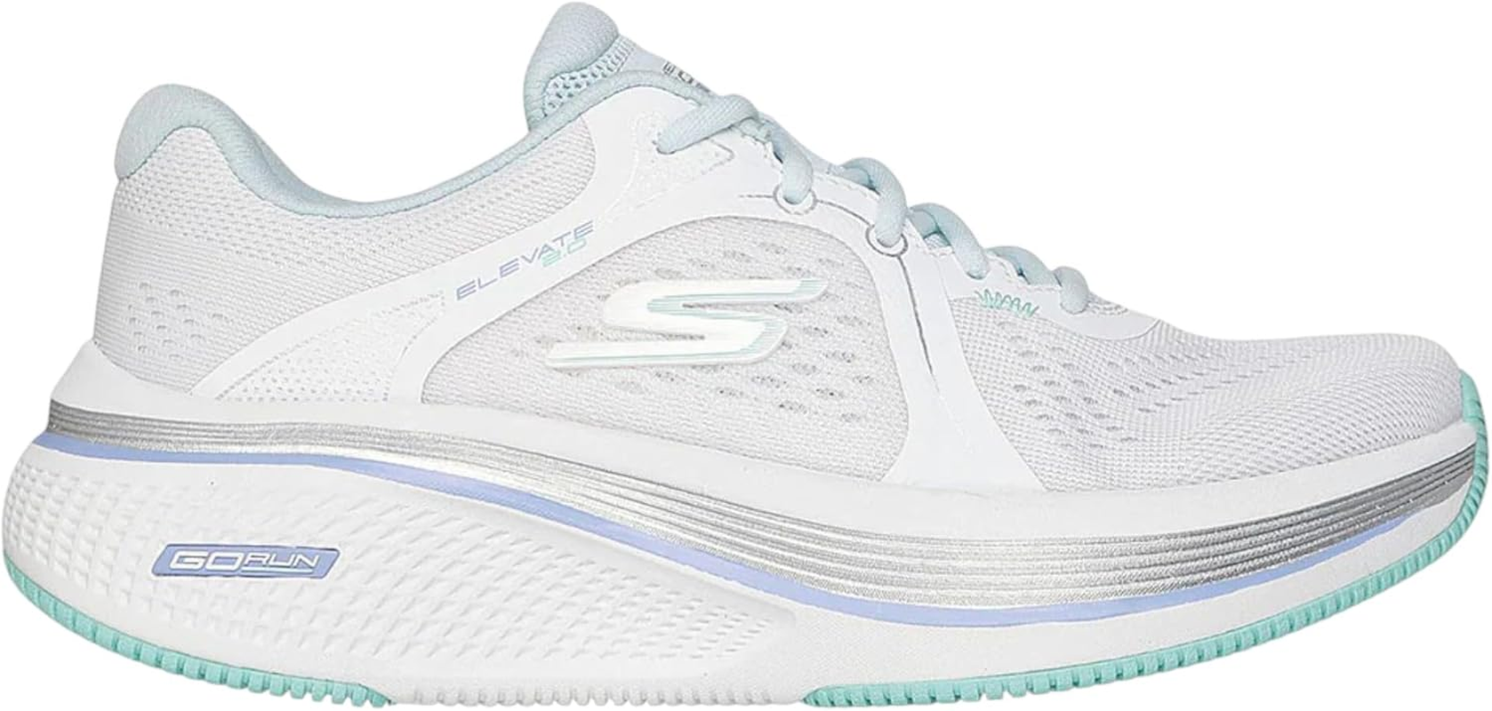 Skechers Womens Go Run Elevate 2.0 Quartz White Athletic Shoes image number 2