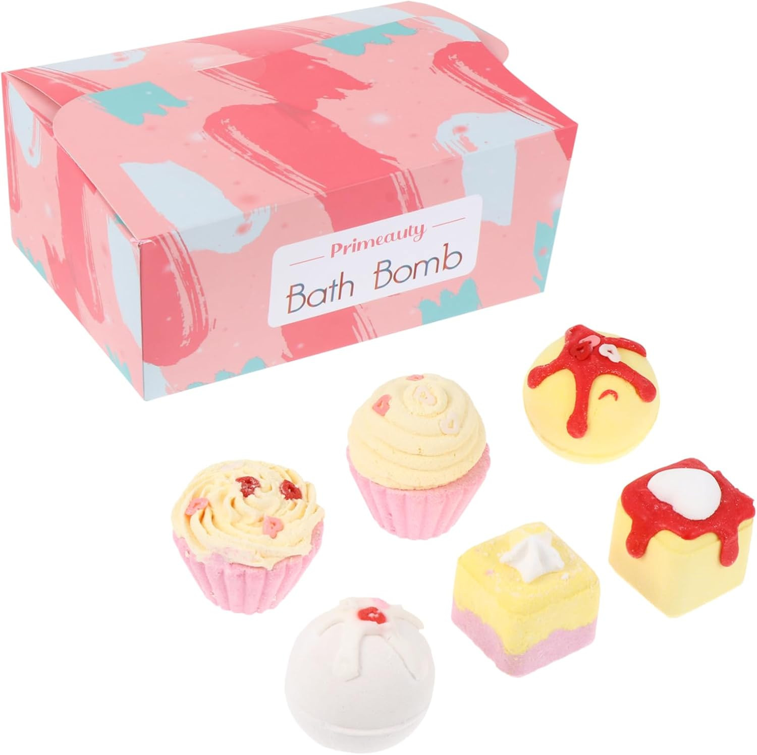 BELLIFFY 6Pcs Creative Cake Shape Relaxing Balls for Shower Sea Salt Bathing Balls Spa Shower Steamer Boys and Girls image number 5