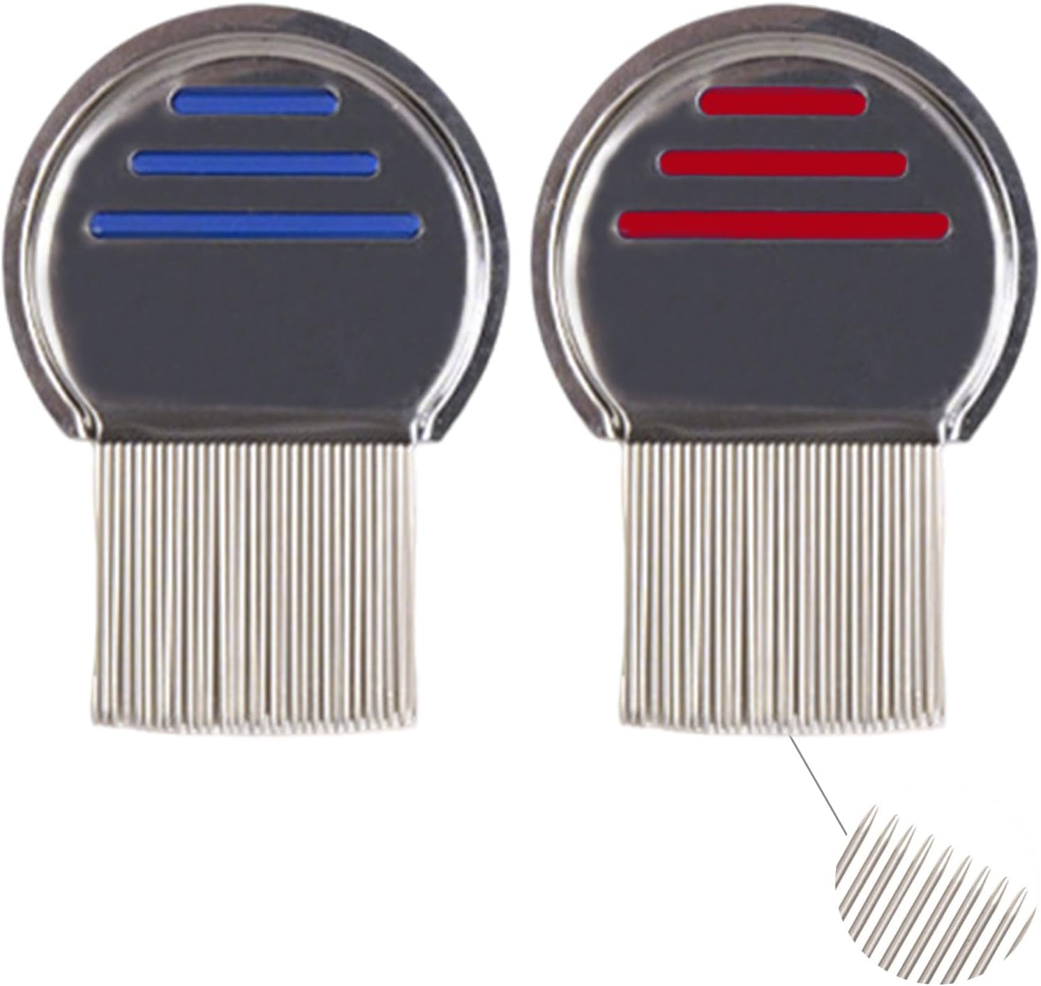 RIBHNXHI Lice Comb, Professional Stainless Steel Louse Nit Comb for Head Treatment 2Pcs image number 4