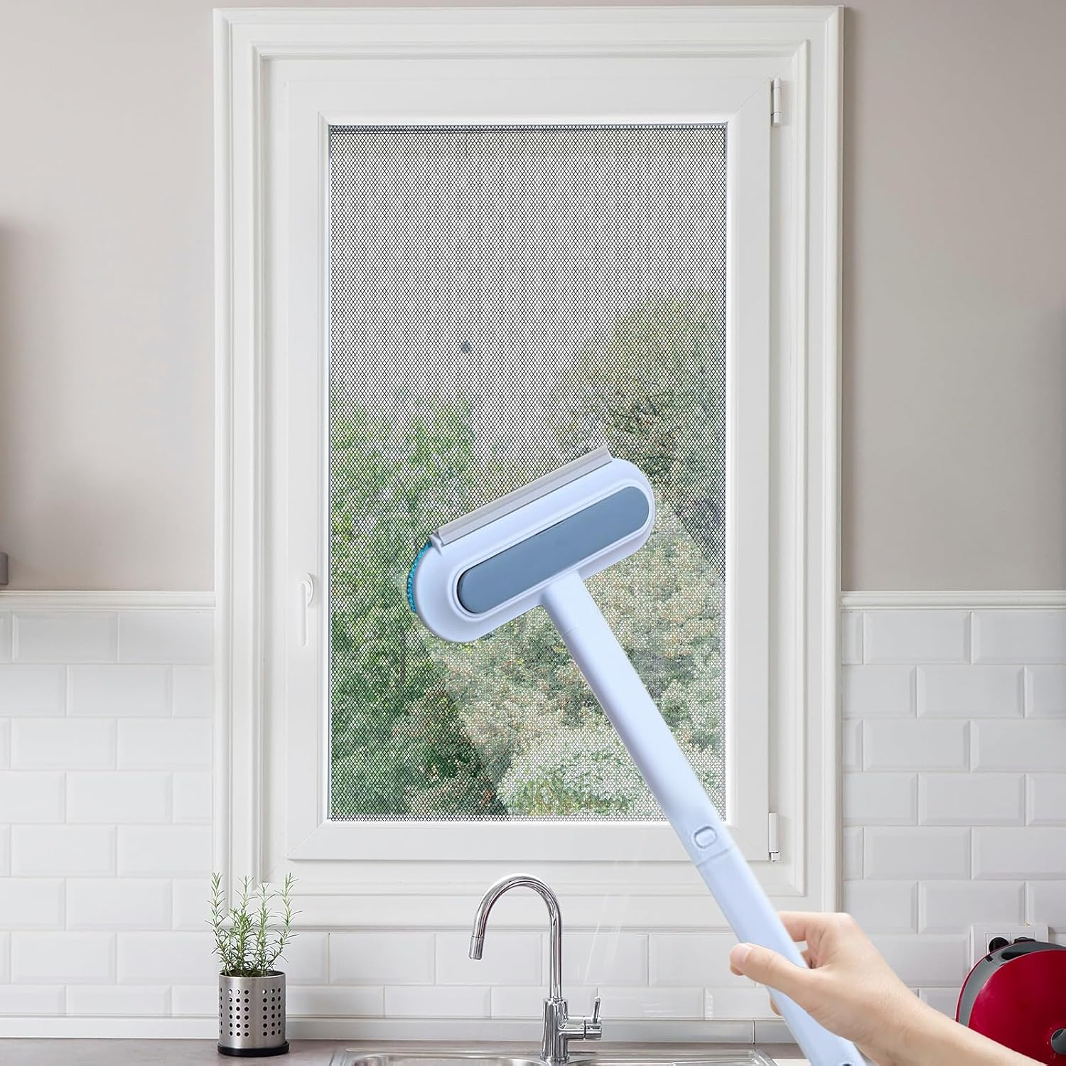 Pet Hair Remover, Reusable Cat Lint Remover for Clothes, Extendable Washable Cleaning Broom with Long Handle, Multifunctional Furniture Cleaner for Carpets Clothes image number 1