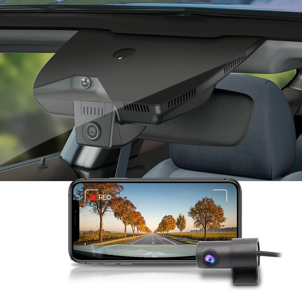 Fitcamx 4K Dash Cam Suitable for Hyundai Kona 2023 2024 2025 (Right Hand Drive Car, HD2-BE900), Integrated OEM Look, 2160P UHD Video Wifi Connect & APP, Loop Recording G-Sensor, Plug & Play, 64GB Card