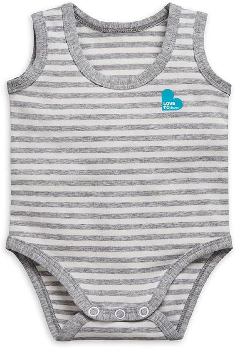 Love to Dream Baby Bodysuit, Sleeveless Pyjama, Soft and Stretchy, One-Piece Layering, Bodysuit, All Seasons, 12-18 Months, Grey