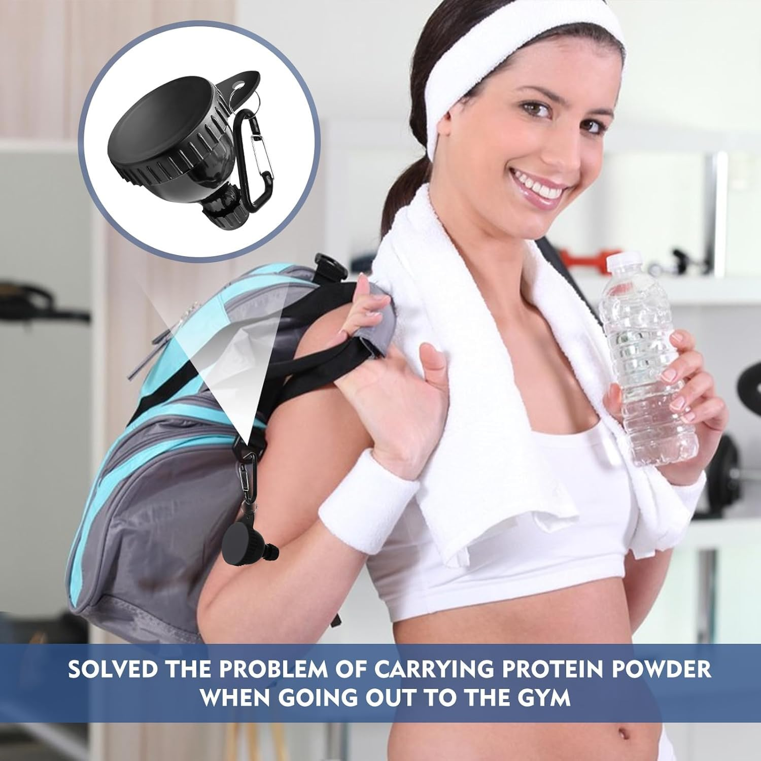 2 Pack Protein Powder Container to Go Mini Funnel with Keychain and Keyring,Water Bottle,Protein Funnel for Water Bottles & Shakers image number 4