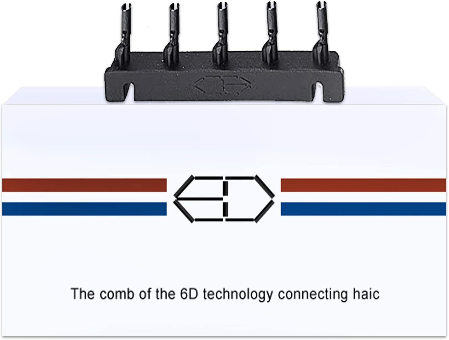 6D Real Hair Extensions Second Generation 6D Hair Extensions Remy Straight Hair Invisible for Hairdressing Salon Women Girls, 6D Hair Extension Tool, 8 Rows 40 G, Buckles image number 3