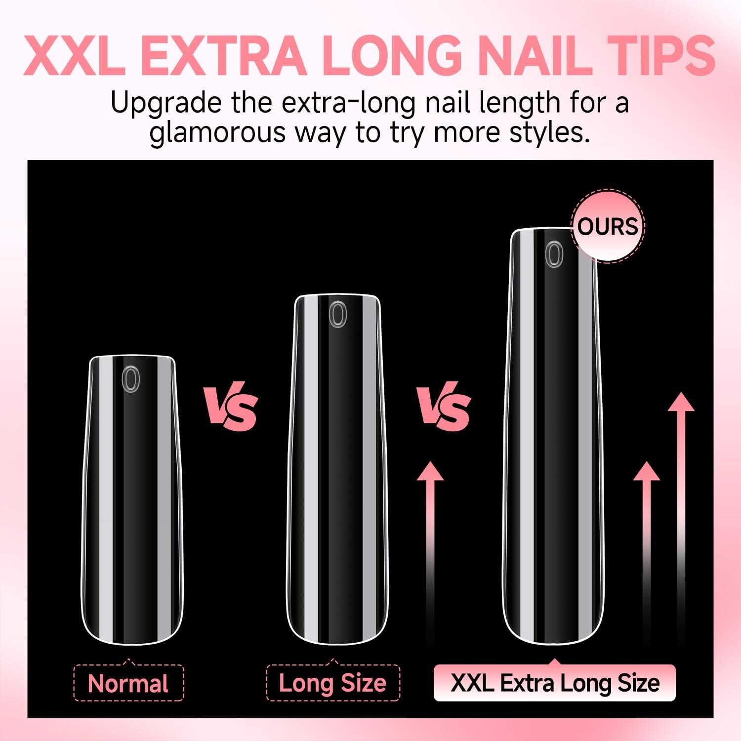 UNA GELLA Nail Tips Square Fake Gel Nails Tips 120 PCS No C Curve XXL Extra Long Full Cover Square Straight Curved Tapered Acrylic Nails for Press on Nail Extensions Salon Home DIY with Box image number 2