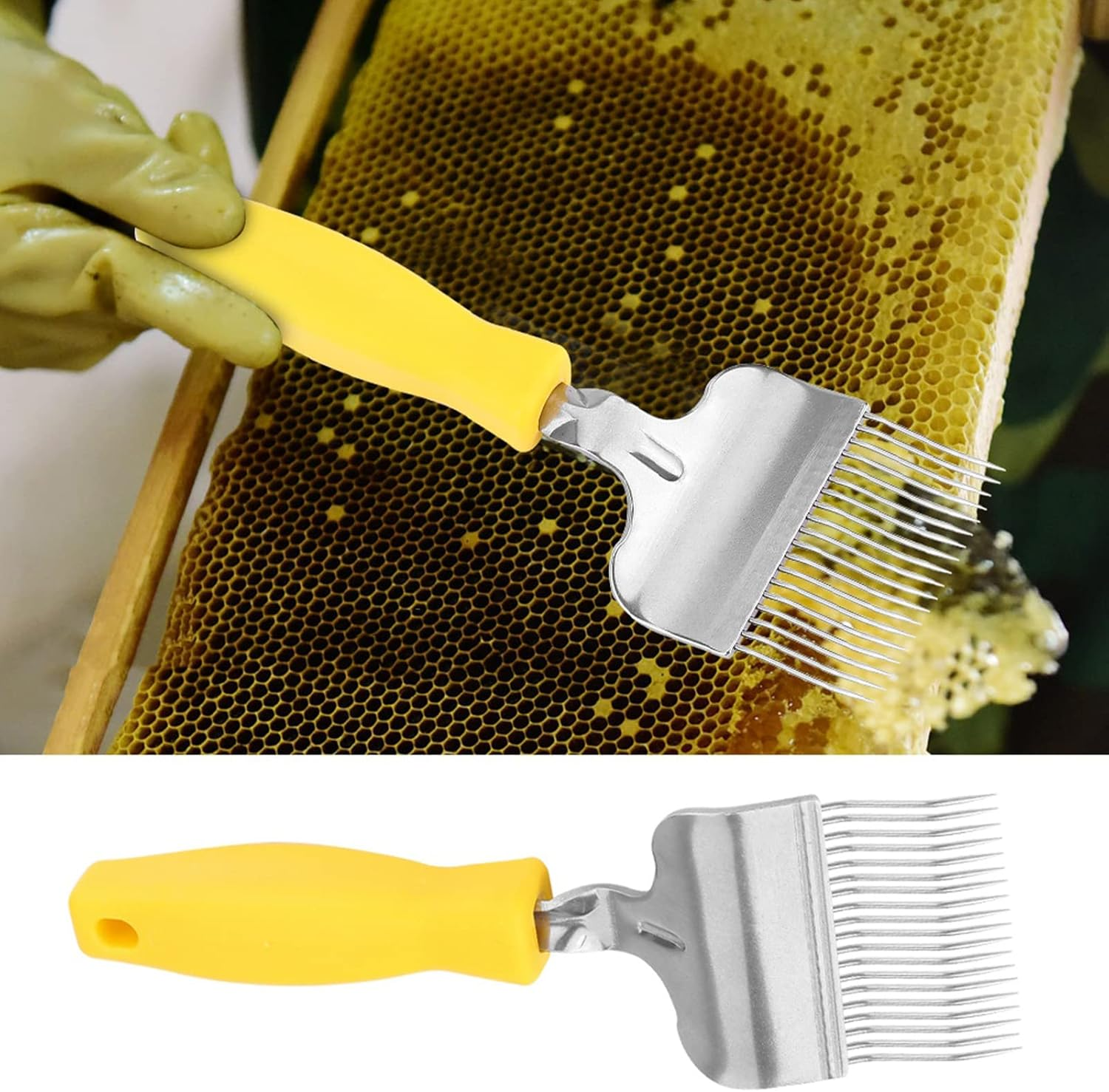 Fdit Bee Keeping Uncapping Fork Stainless Steel Honey Comb Beekeeping Tine Uncapping Fork Hive for Beekeeping Accessories image number 4