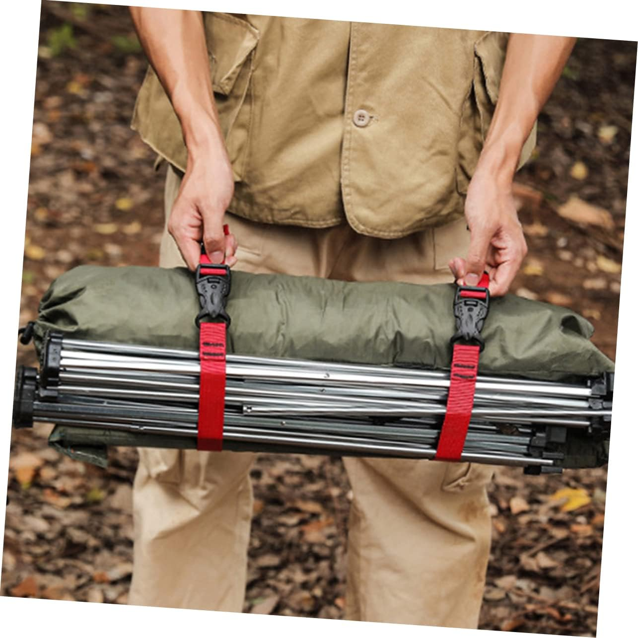 DOITOOL 5Pcs Multifunctional Nylon Lashing Straps for Luggage Cargo Fastening Belts Quick Release Buckle for Travel Hiking Gear